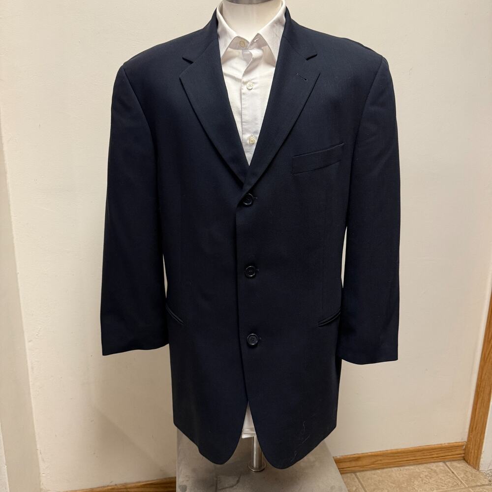 HUGO BOSS Einstein Beta Mens Blazer Jacket Coat BLUE Solid 3 button - 44R USA
